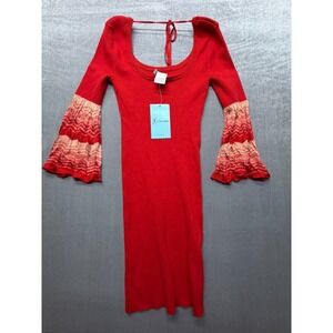 NWT Marciano Silk Dress Red Medium Rayon Nylon Spandex